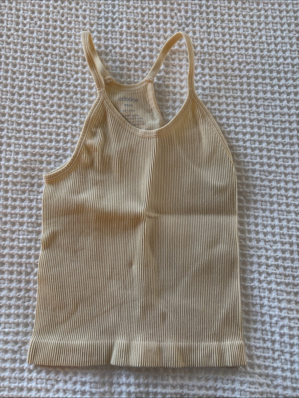 Ribbed Cream Racerback Tank Top